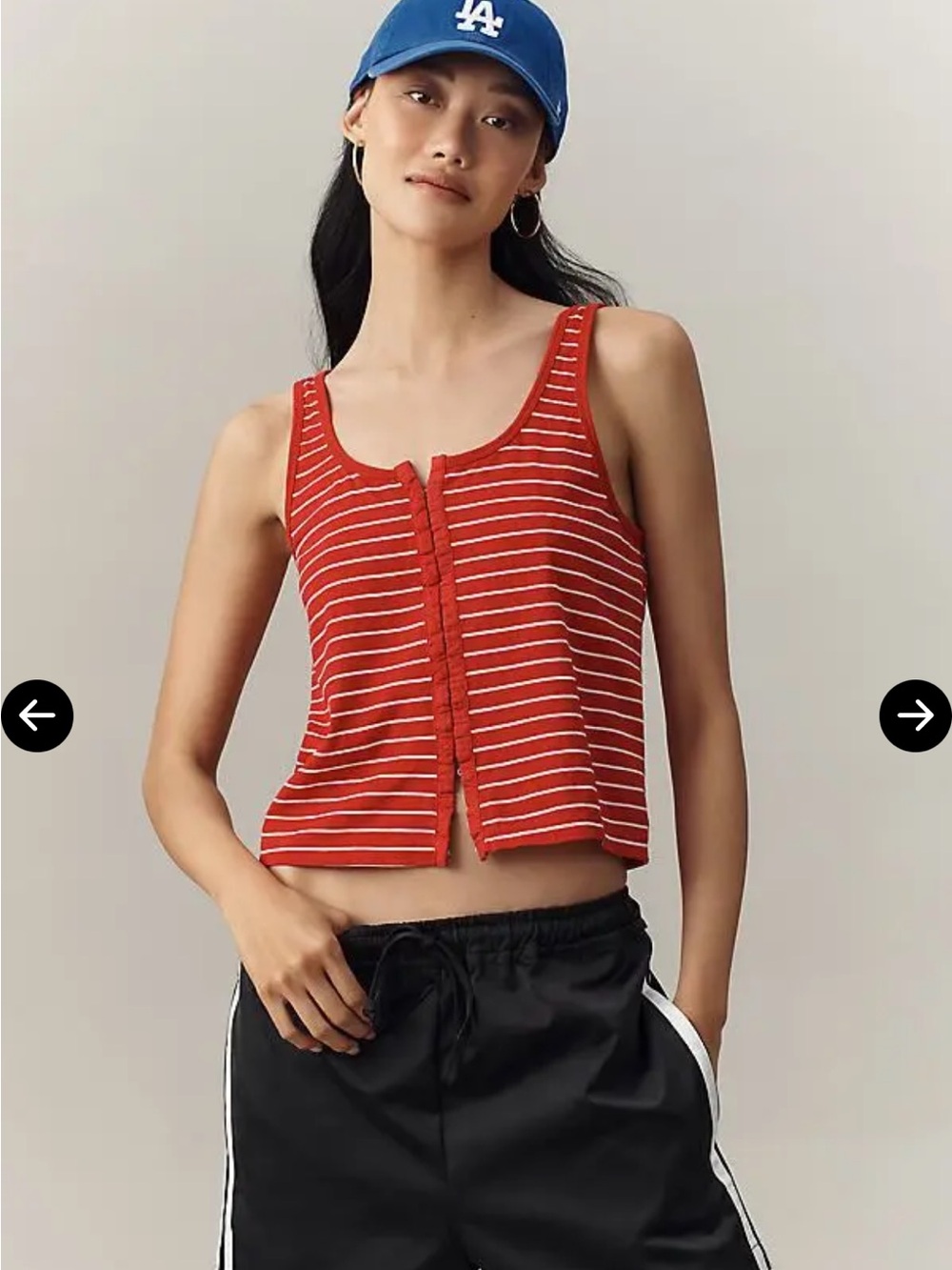 Pilcro Scoop Neck Tank Top with Hook and Eye Closures